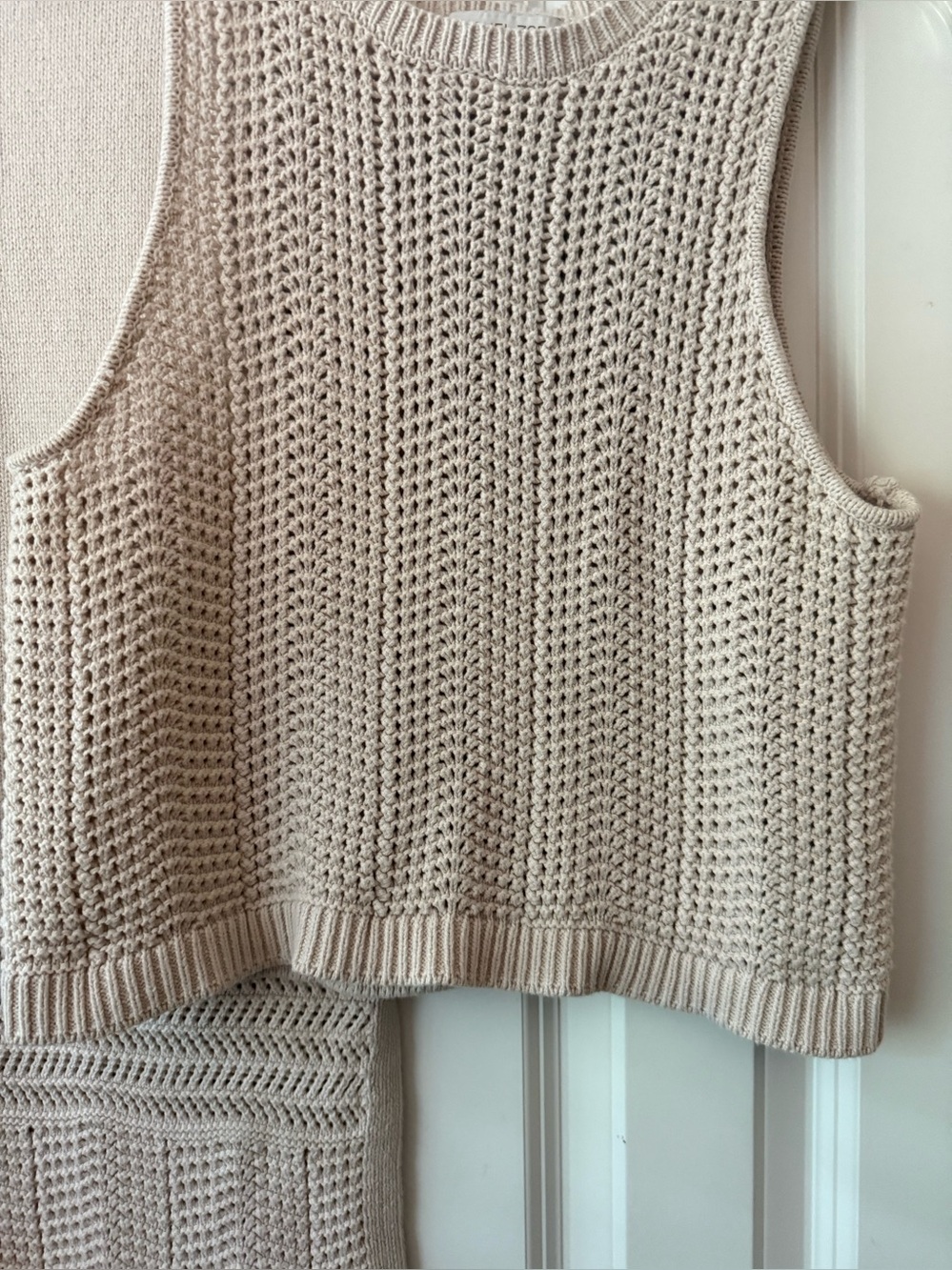 Rachel Zoe Cotton-Blend Open-Knit Sweater Top and Skirt Set Sz M - Picture 4 of 15